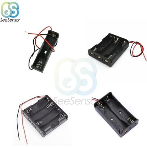 2Pcs AA Size Power Battery Storage Box Case Set Battery Holder Leads Organizer Case Container with 1 2 3 4 Slots