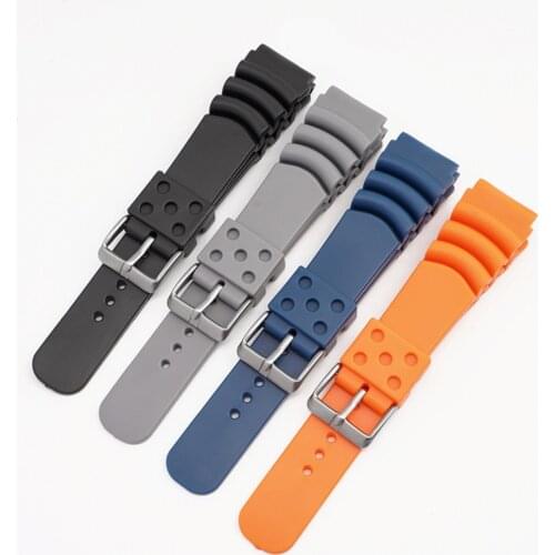 20mm 22mm Rubber Watch Strap Men Sport Waterproof Diving Silicone Wrist Band Bracelet Watchband for Seiko Diver Scuba for Casio