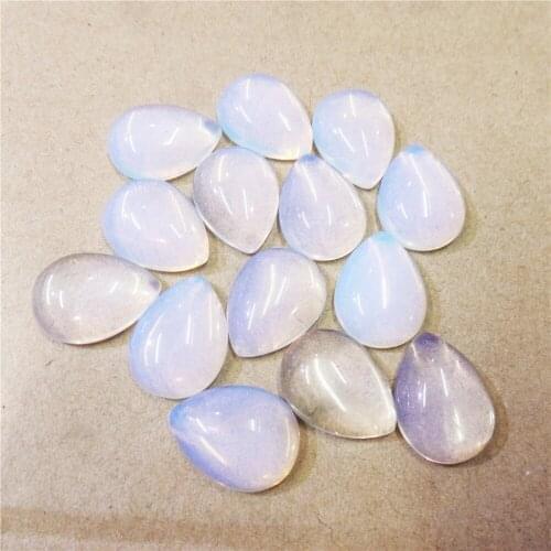 20Pcs 16x12mm White Opal Teardrop Cab Cabochon For DIY Jewelry Making Necklace Accessories Boutique Gift