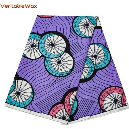 Africa Ankara Polyester Fabric Purple Cloth Sewing Quilting Fabrics For Patchwork Needlework DIY Handmade Accessories FP6273