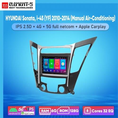 ELEMENT-5 7" 2G+32G Android 8,9,10 4G NET WIFI RDS DSP Car Radio For HYUNDAI Sonata, i-45 (YF) 2010-2014, Navigation GPS HiFi