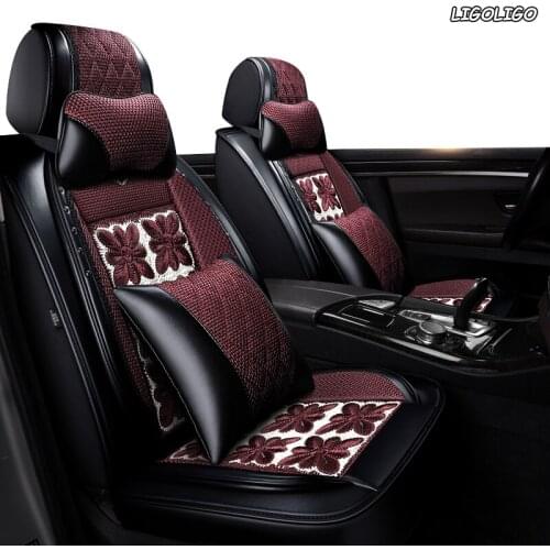 LIGOLIGO flax car seat covers For nissan leaf x-trail t30 navara d40 almera n16 primera p12 terrano teana j32 classic car seats