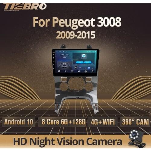 2DIN Android 10.0 Car Radio For Peugeot 3008 2009-2015 GPS Navigation Stereo Receiver Car Multimedia Player DSP Auto Radio IGO
