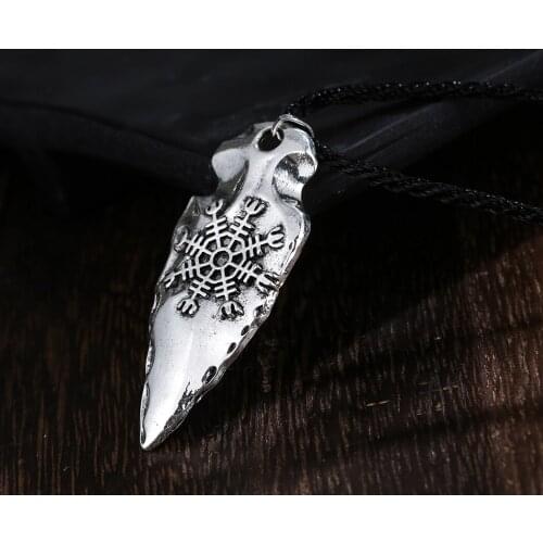 Cxwind Vitage Viking Arrow Head Helm of Awe Pendant NecklaceFor Women Choker Statemenet Charm Compass Amulet Jewelry