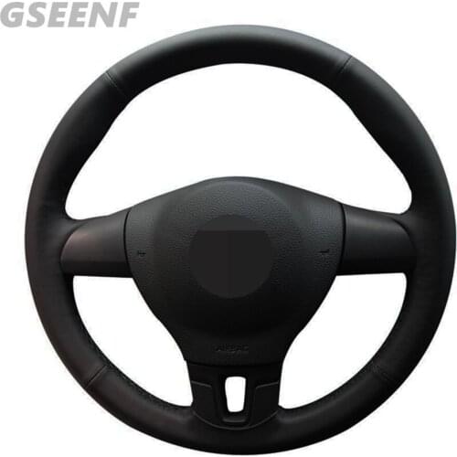 Car Steering Wheel Cover For Volkswagen VW Tiguan Lavida Passat B7 Jetta Mk6 Black Hand-stitched Comfortable Artificial Leather