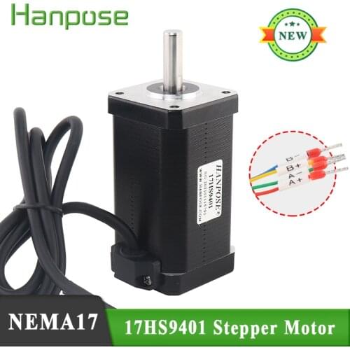 Free shipping nema17 stepper motor 17HS9401 80mm 2.8A 90N.CM 4-wire 1.8degree hybrid stepper motor for CNC milling machine