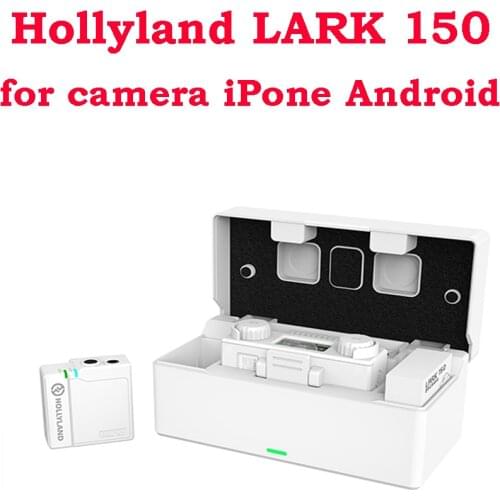 Hollyland LARK 150 Duo White Wireless Lavalier Microphone Mic 2.4G Hz Charging Box for DSLR camera smartphones iPone Android
