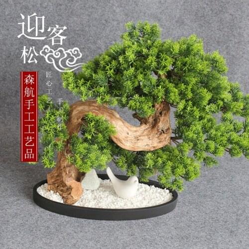 Simulation bonsai plants Green plants sharply stone bonsai home decoration New Chinese style potted furnishing articles plant