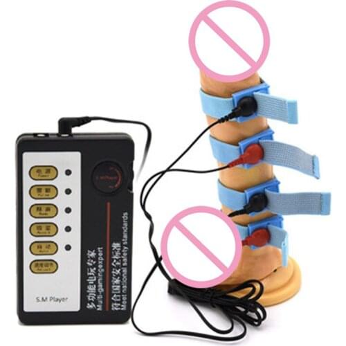 Electro Shock Penis Rings Therapy Penis Extender Stimulate Massager Cock Ring Medical Themed Adult Sex Toys For Men Masturbator