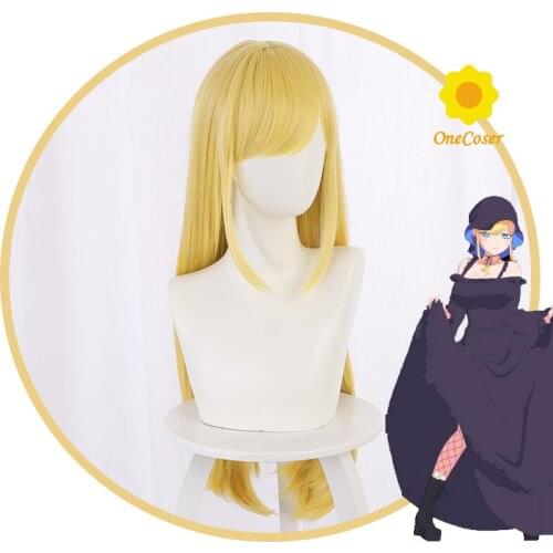 Alice Lendrott Cosplay Wig Anime Shinigami Bocchan to Kuro Maid Yellow Long Hair Heat-resistant Fiber Hair + Wig Cap Halloween