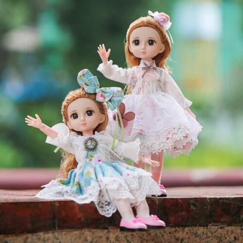 30CM Jointed Princess Doll Full Set with Clothes 1/6 Body Articulated Child Girls Dolls Toys For Kids Birthday Gift