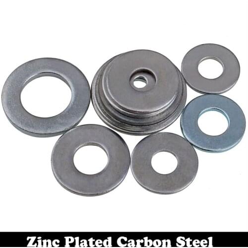 M6 M6*10*1 M6x10x1 M6*12*0.8 M6x12x0.8 M6*12*1 M6x12x1 Zinc Plated Carbon Steel DIN125 Gasket Collar Plain Flat Washer