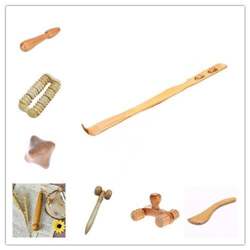 Household Whole Body Multi-purpose Massage Roller Stomach Wood Nine Rounds Waist Abdomen Massage Equipment