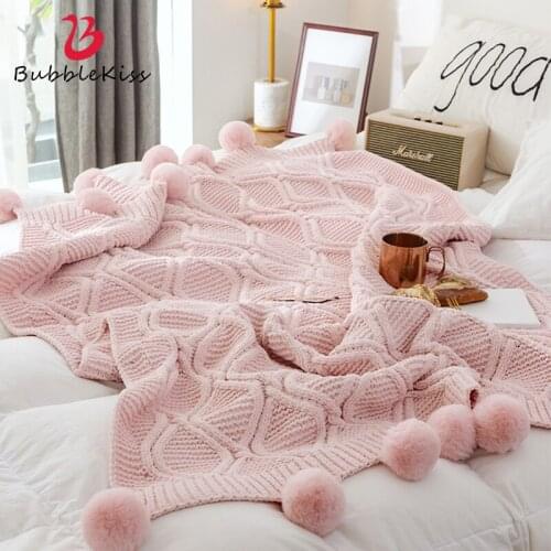 Bubble Kiss 2020 Nordic Style Sofa Blanket Office Siesta Shawl Blanket Knitted Air Conditioning Blanket Soft Bed Cover Blanket
