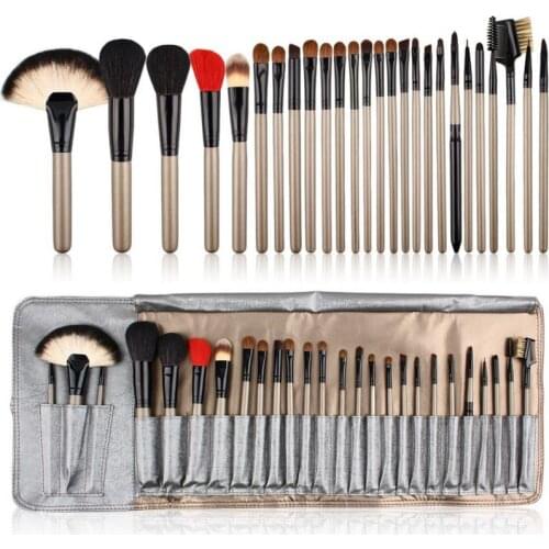 26pcs high quality animal hair powder lip brush cosmeticbrushes set 26 blusher make up brush set with PU bag