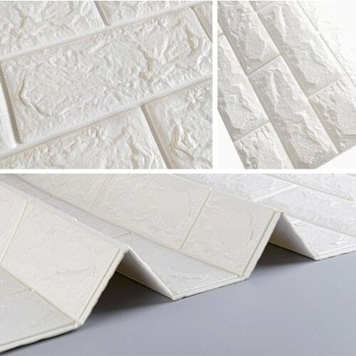 Brick wall Stickers DIY 3D PE Foam Wallpaper Panels Room Decal Stone Decoration Embossed Self Adhensive 3D Brick Wall 70*77cm