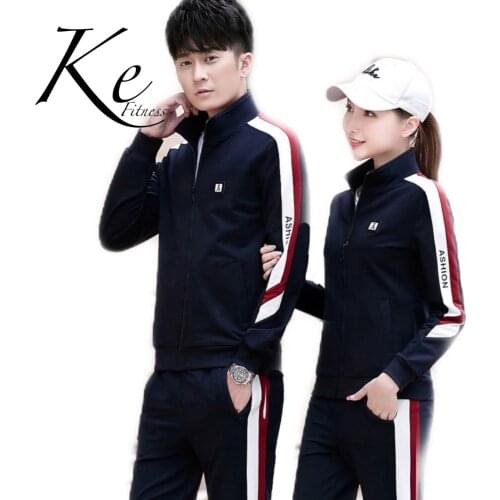 KE Casual sports suit man woman spring and autumn couple wear 2021 new Korean version of the trendy sports wear tracksuits