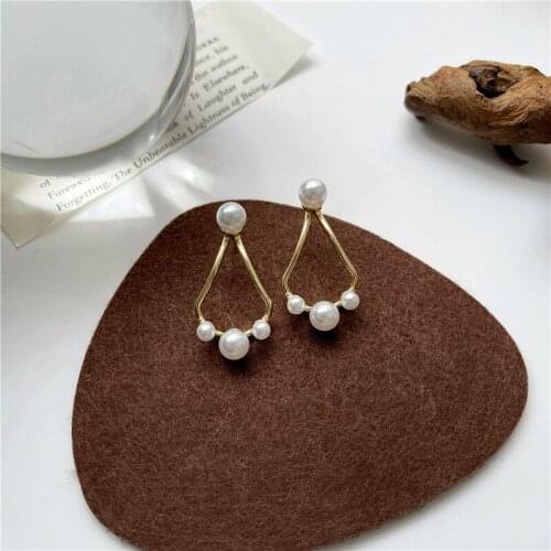 Simple Water Drop Simulated-pearls Statement Earrings Temperament Luxury Big Fashion Earrings