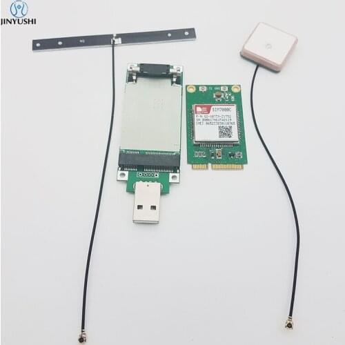 SIMCOM SIM7000C MINI PCIE + MINI PICE to USB Adapter(with Sim card slot)+4G Antenna+GPS Passive Antenna NBIoT & LTE CATM1 EMTC