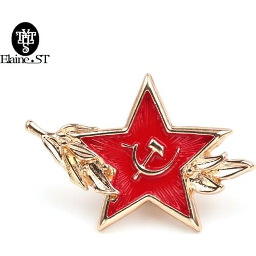 USSR Symbol Cold War Soviet CCCP Red Star Enamel Pin Sickle Hammer Brooch Gift Icon Badge Button Lapel Pin for Coat Cap Gift
