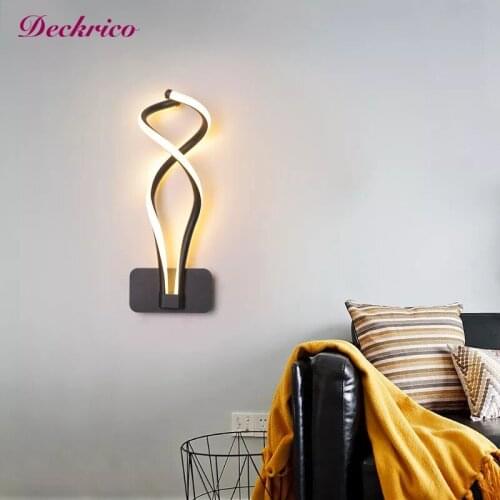 Modern Decor Minimalist Wall Lamps Living Room Bedroom Bedside LED Sconce Black White Lamp Acrylic Aisle Stair Wall Lighting