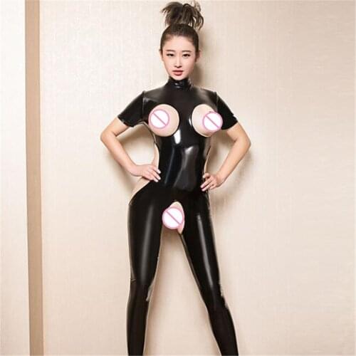 Light Hollow Out High Collar Short Sleeve Sexo Open Crotch Open Bra Body Sexy Lingerie Porno Latex Catsuit Bodystocking Lenceria