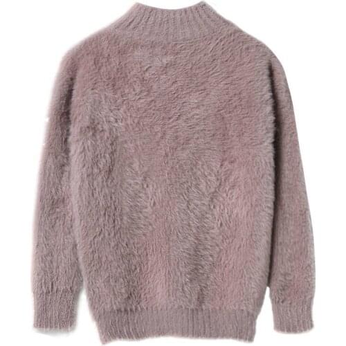 Non-Shedding Waterproof Mink Sweater Womens Bottoming Shirt For Autumn And Winter New Thick Loose Half High Neck Pullover