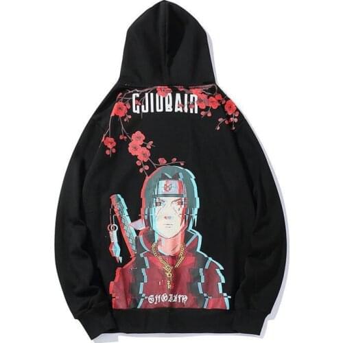 Japanese Cartoon Anime Hoodies Sweatshirts Itachi Streetwear Harajuku Hoodies Autumn Cotton Casual Women Couple Hoodies CS692
