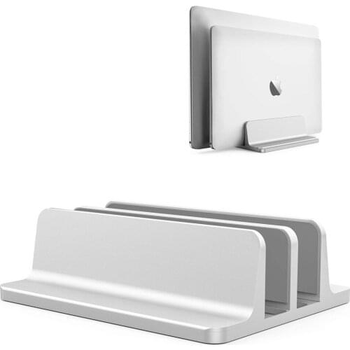 Vertical Laptop Stand Double Desktop Adjustable Laptop Holder up to 17.3 inch Compatible with For MacBook Pro/Air/Microsoft