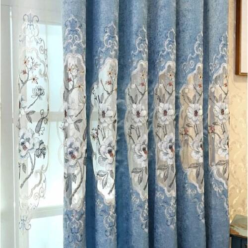 High-quality Thick Chenille Hollow Embroidery European Classical Blackout Curtains for Living Room and Bedroom Customized Size