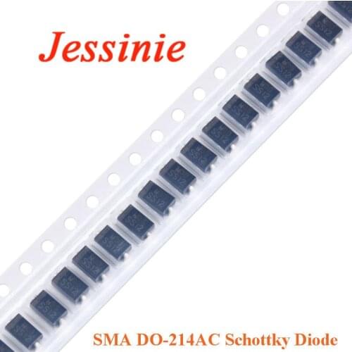 100 PCS SMA DO-214AC SMD Schottky Diode SS2200 SS510 SS210 SS110 SS56 SS54 SS36 SS34 SS26 SS24 SS16 SS14 SS12