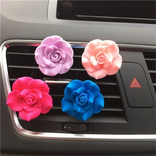2 pcs Car perfume accessories air outlet air conditioning clip clay flower Car-styling Parfum Women Perfume Original