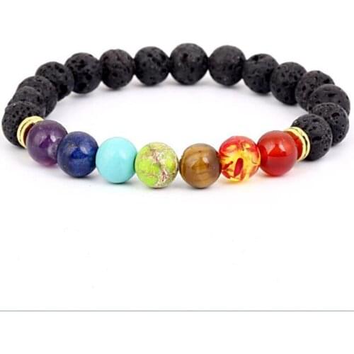 2 pcs The lava rock energy yoga rock chain health accessory 20 cm 18 grams bead chain fashion design hand chain bracelet