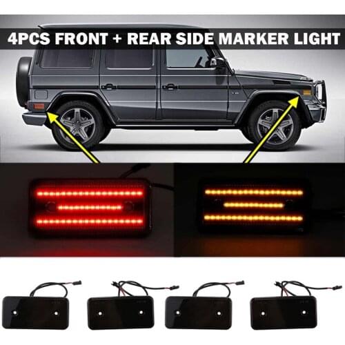 4. You have flashing LED side bumper lights for Mercedes Benz w463 G-class G500 G550 G55 g63 AMG 2002-2014 black