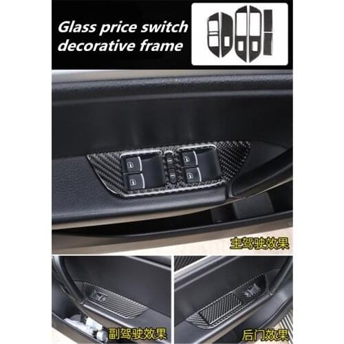 6pcs/lot Car stickers Epoxy Carbon Fiber Glass price switch decorative frame for 2011-2018 Volkswagen VW Touareg