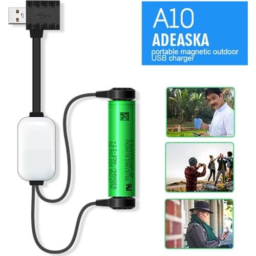 A10 18650 Battery Charger For Li-ion Batteries Multifunction Magnetic USB Charger Mini Charging/Discharging Power Bank