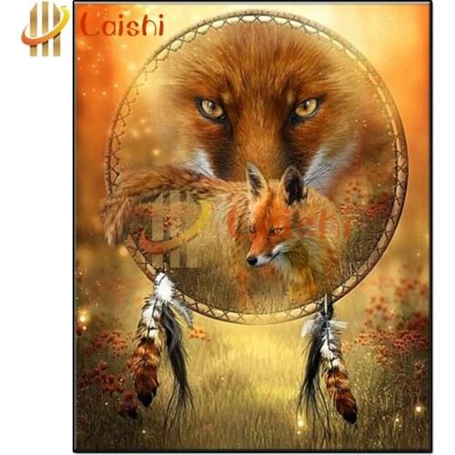 Diamond embroidery Dream catcher, fox, animal full square round drill diamond painting 5d diy diamond mosaic home decoration