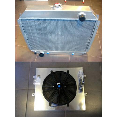 New Aluminum Radiator+Shroud + Fan 1967-1981 For FORD F100 F150 F250 F350 V8 Bronco F-250 67 68 69 70 71 72 73 74 75 76 77 78 79