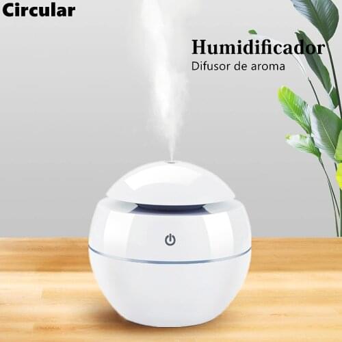 130ML USB Aroma Diffuser Ultrasonic Cool Mist Humidifier Air Purifier 7 Color Change LED Night light for Office Home
