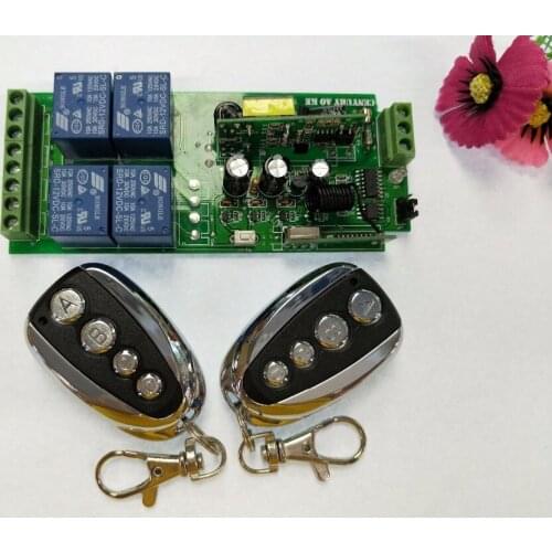 AC85V~250V 110V 220V 4CH RF Wireless Remote Control System/Radio Switch 2*remote & 1* receiver for Appliances Gate Garage Door