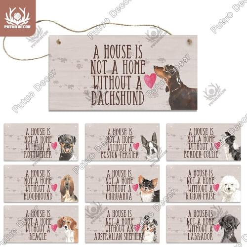 Putuo Decor Dog Love Gifts Wooden Hanging Signs Decorative Plaques for Kennel Decor Dog House Decor Home Decor Wooden Pet Plaque