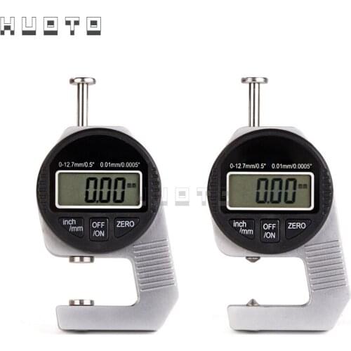HUOTO Digital Thickness Gauge Meter micrometer 12.7mm Large LCD Electronic Dial Indicator Sponge Thickness Measure Tool