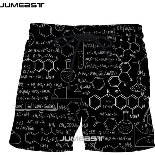 Jumeast Brand Men/Women 3D Printed Mathematical Formula Shorts Trunks New Quick Dry Beach Casual Sweatpants Short Pants