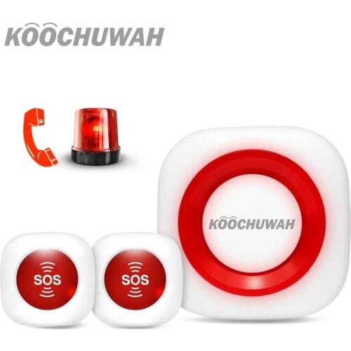 Koochuwah SOS Panic Button Alarm GSM SMS Notification Emergency Button Auto Call Elderly Alarm for Invalid/Disable People/Old