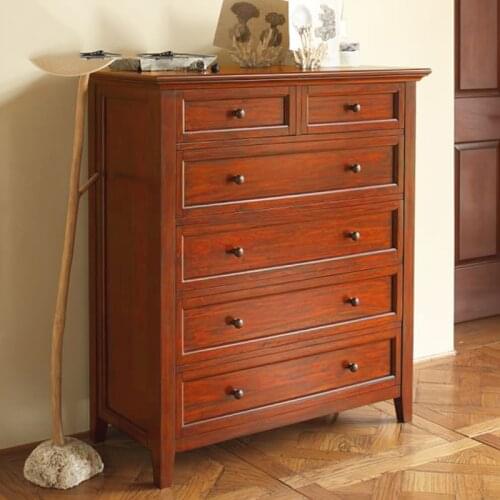 American-style Chest of Drawers, European-style Solid Wood Storage Cabinets, Bedroom Wall Drawers, Chest of Drawers