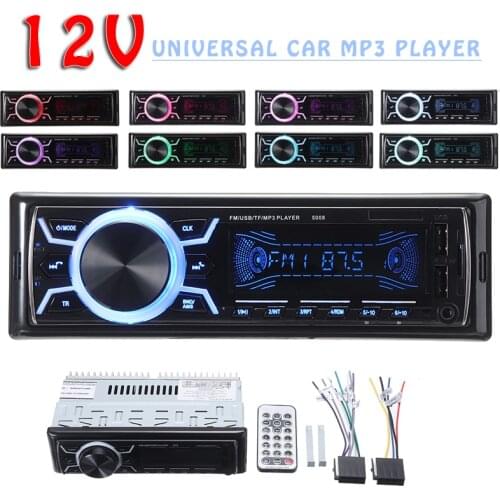 MAYITR 1pc Universal Car bluetooth 4.0 MP3 Player Portable 7 Colorful Backlight Dual USB Fast Charging Radio Audio Players