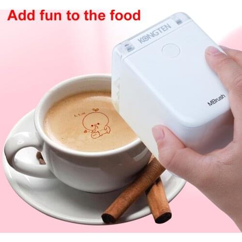 Mbrush Coffee Print Mini Printer Portable DIY Food Handheld Printing Small Edible Food Printer In Bread,Fruit For Android/IOS