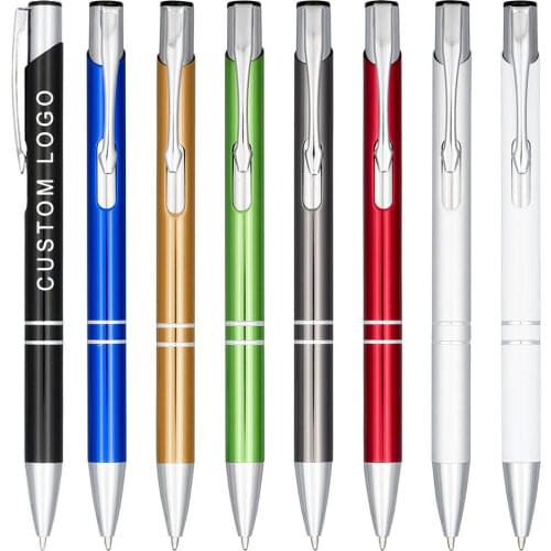 Fashion Metal Ball Pen Color Anodized Custom Ballpoint Customized Logo Pens Promotional Gift Pen Event Personalized Giveaway