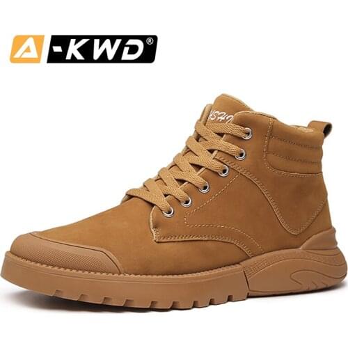 2020 Winter Snow Boots Outdoor Waterproof Men Boots Plush Casual Shoes Big Size 46 Sneakers Men Leather Ankle Boots Botas Hombre