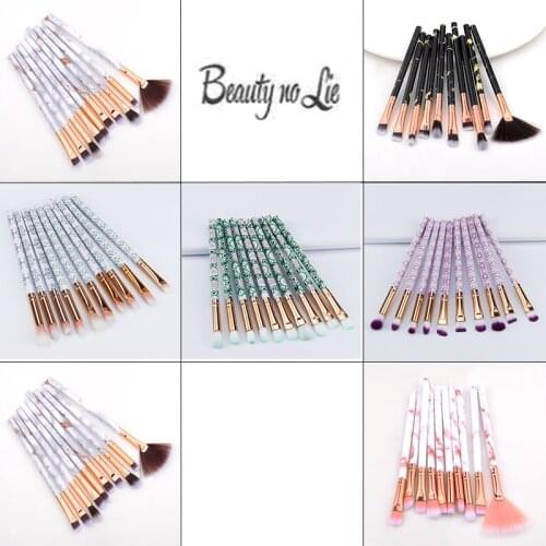 10Pcs Marble Pattern Makeup Brushes Set Cosmetic Powder Eye Shadow Foundation Blush Blending Beauty Make Up Makeup Brush Sets